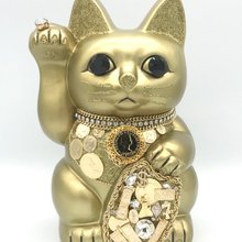 特大　プーさん　黒招き猫 金運 utatane｜ニコアンティーク*ご縁猫 招き猫 金運太郎 | Rakuten