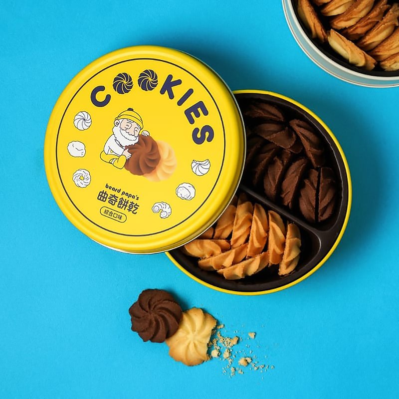【beard papa's】Combined Cookies (Original Vanilla + Chocolate)-170gX4 boxes - Handmade Cookies - Other Materials Yellow