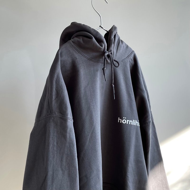 big silhouette hoodie / charcoal grey / hörnlihütte / unisex - 中性衛衣/T 恤 - 棉．麻 綠色
