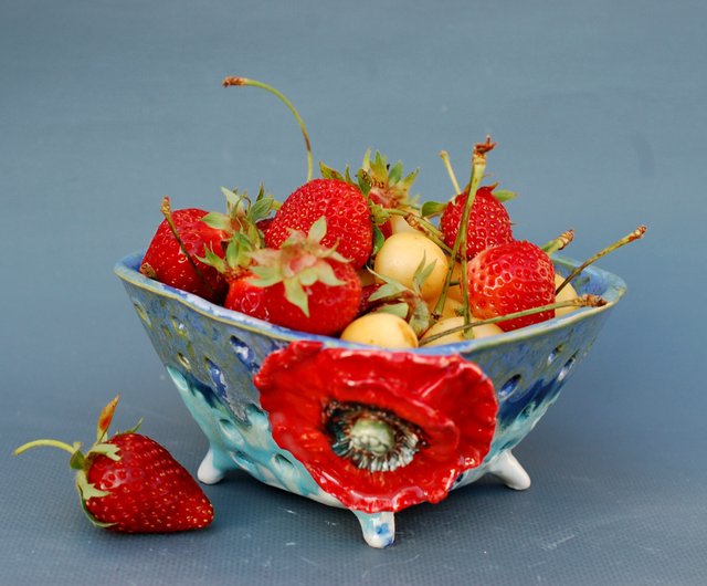 陶器製花瓶 赤い果実の装飾 Amazon.co.jp: Eculcki 陶器花瓶 いちご