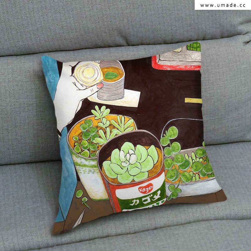 ▷ Umade ◀ day Yao Day 02 with succulents make its own balcony A] [S 35x35cm - Cushions Home Decor Home Furnishings Interior furnishings arranged car pillow lunch break pillow gift - Pony Pony Pei Pei - Pillows & Cushions - Other Materials 