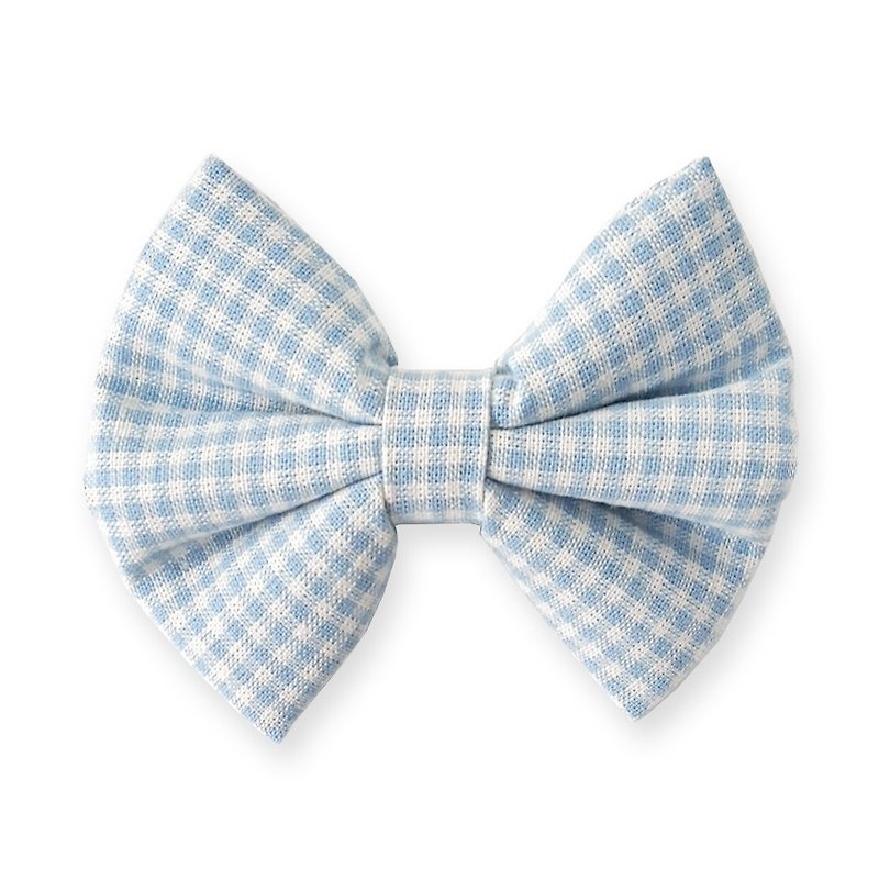 US Joli Sophie fabric big bow hairpin - sea blue checkered JSHFBBWGW - Bibs - Cotton & Hemp 
