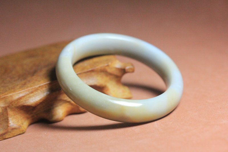 [Yellow wax Stone bracelet] 56-circle natural jade bracelet - สร้อยข้อมือ - หยก สีเหลือง