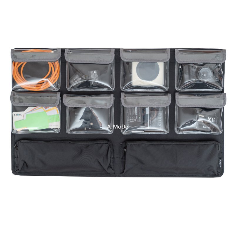 Photographer 8 clear TPU pockets Lid Organizer for Pelican1650 peli1650 - กระเป๋ากล้อง - วัสดุกันนำ้ สีเทา