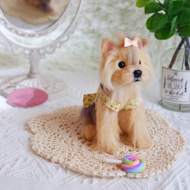客制化逼真犬 羊毛氈 約克夏 寵物 娃娃 定制 手工 狗狗猫咪 200 - 貓/狗玩具 - 羊毛 多色