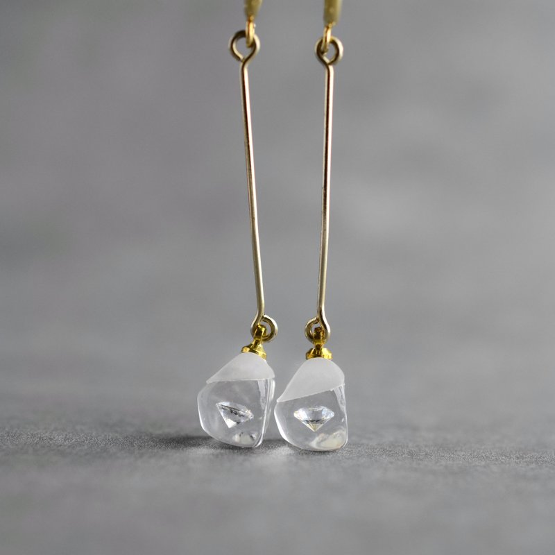 Cubic Zirconia, Stainless Steel, Drop Clip-On, Simple, Resin, Birthday Gift, Made in Japan - ต่างหู - เรซิน สีใส