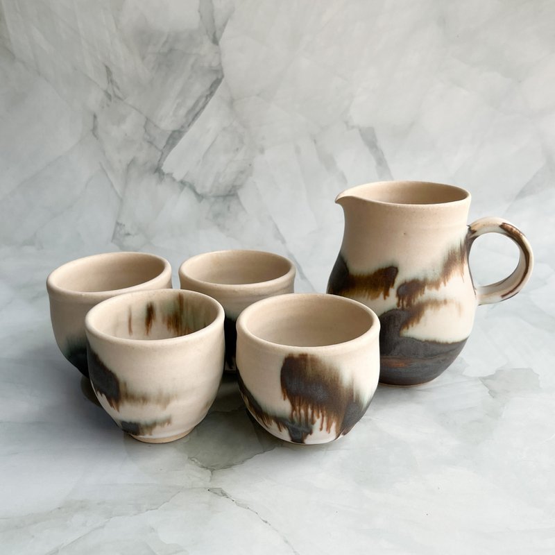 極光水墨。手工陶瓷茶具 茶杯 陶杯 酒杯 對杯 湯吞 教師節禮物 - 茶壺/茶杯/茶具 - 陶 多色
