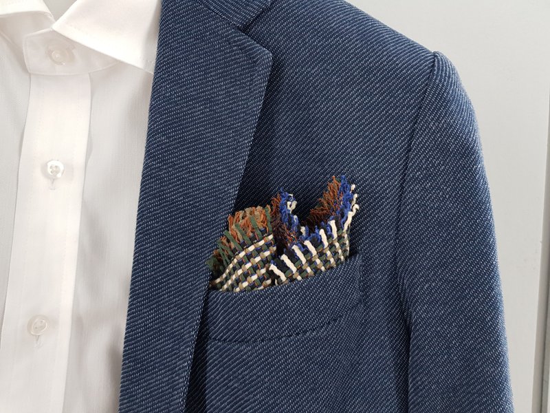 Pocket Square - Multi Green Flip-Sided Knitted - 手帕 - 棉．麻 綠色