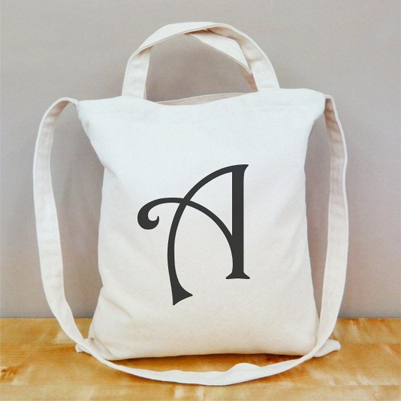 [Customized gift] Customized English word cultural and creative straight canvas bag - กระเป๋าแมสเซนเจอร์ - ผ้าฝ้าย/ผ้าลินิน 