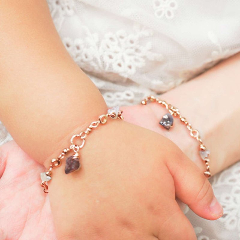 [Parental Bracelet Double Chain Group] Rose Boswana _ sister chain guest commemorative engraving - Baby Accessories - Gemstone 