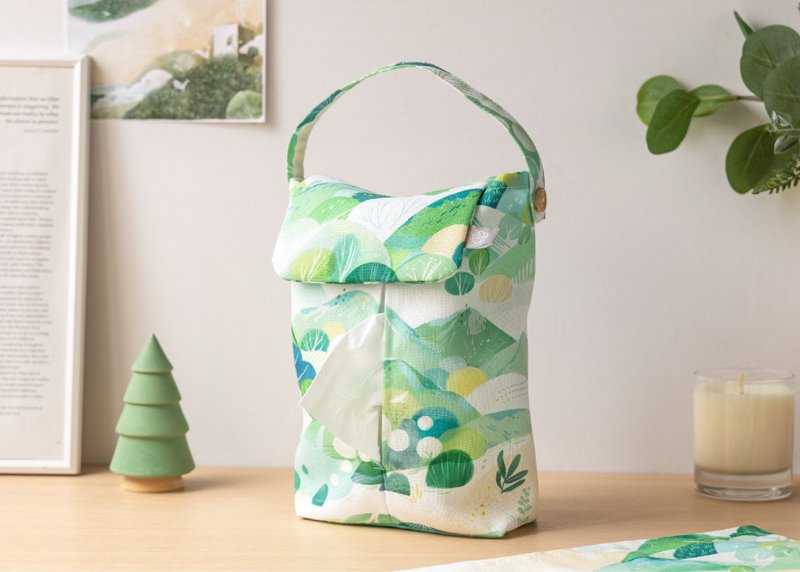 [Summer Hiking - Hanging Toilet Paper Cover] Hanging and Detachable/Car Use/Camping - Tissue Boxes - Polyester Green