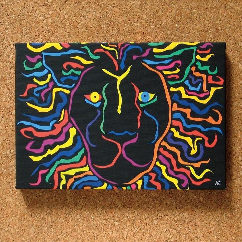 藝術 海報 繪畫 掛畫 時尚 優雅 獅子 動物 壁貼 創意 色彩 黑色 - 海報/掛畫/掛布 - 其他材質 多色
