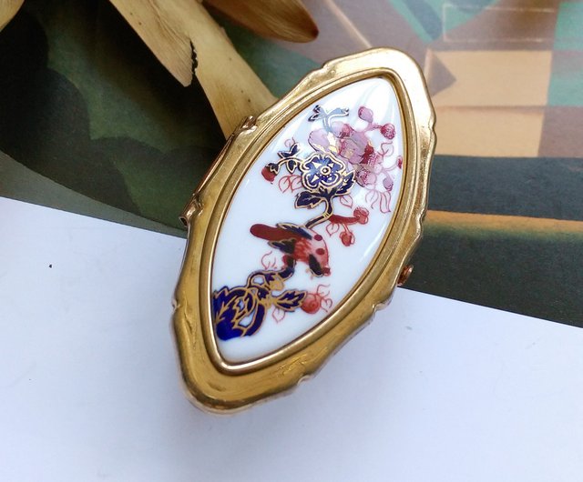 英国製 Stratton アンティーク リップミラー Lipview ストラットン ENGLAND ビンテージ 未使用品 花柄 口紅 鏡 新品 ストラットン Stratton リップビュー リップホルダー ミラー 鏡