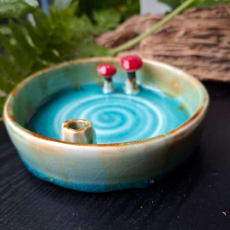 Ceramic Incense Holder / Aroma Tray / Jewelry Dish / Entryway Key Tray / Desk Organizer / Home Decor / Catch-all Dish - Candles & Candle Holders - Pottery Multicolor