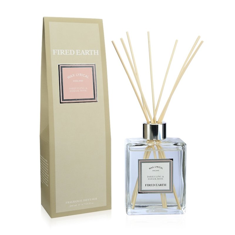British Fragrance Fired Earth Series Darjeeling and Damascus Rose - Fragrances - Glass 
