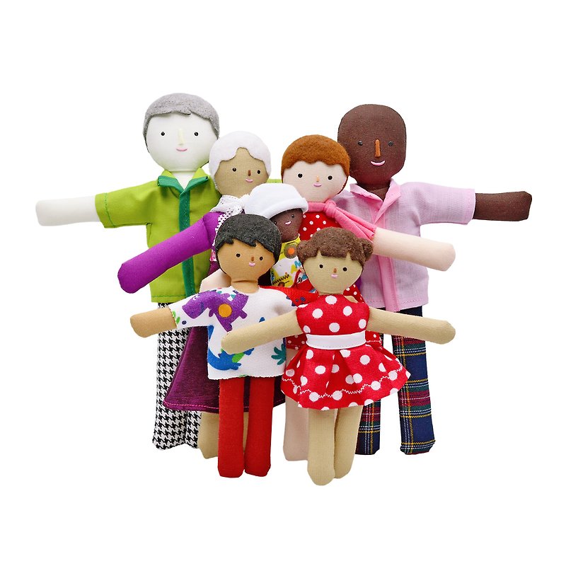 手工娃娃 Family colors of the world - Family of seven dolls - Handmade - Doll - ของเล่นเด็ก - เส้นใยสังเคราะห์ หลากหลายสี