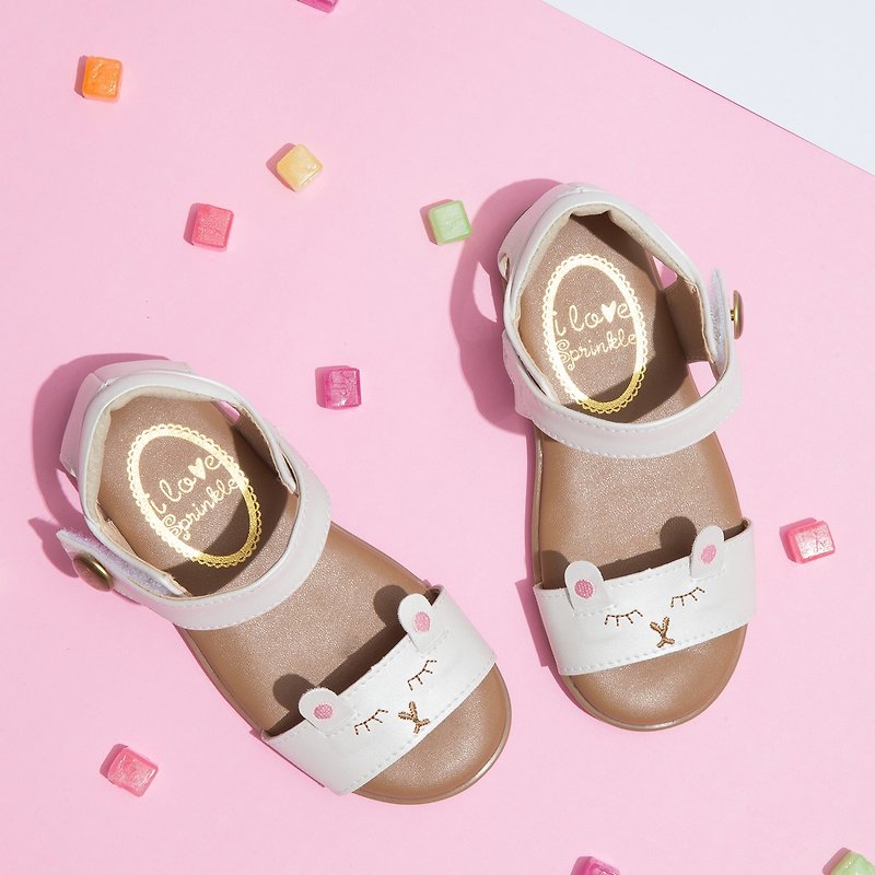 Olinda Pearl White Bunny Sandals (small size special offer only accept returns) - Kids' Shoes - Faux Leather White
