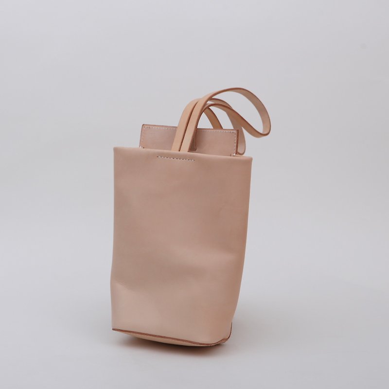 Handmade vintage vegetable tanned leather shoulder bag backpack double handbag literary diagonal bag - กระเป๋าแมสเซนเจอร์ - หนังแท้ 