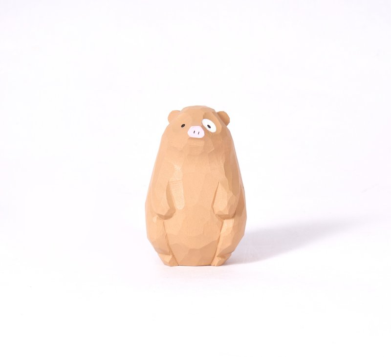 Piri Piri 日本小野豬木雕 - 擺飾/家飾品 - 木頭 咖啡色