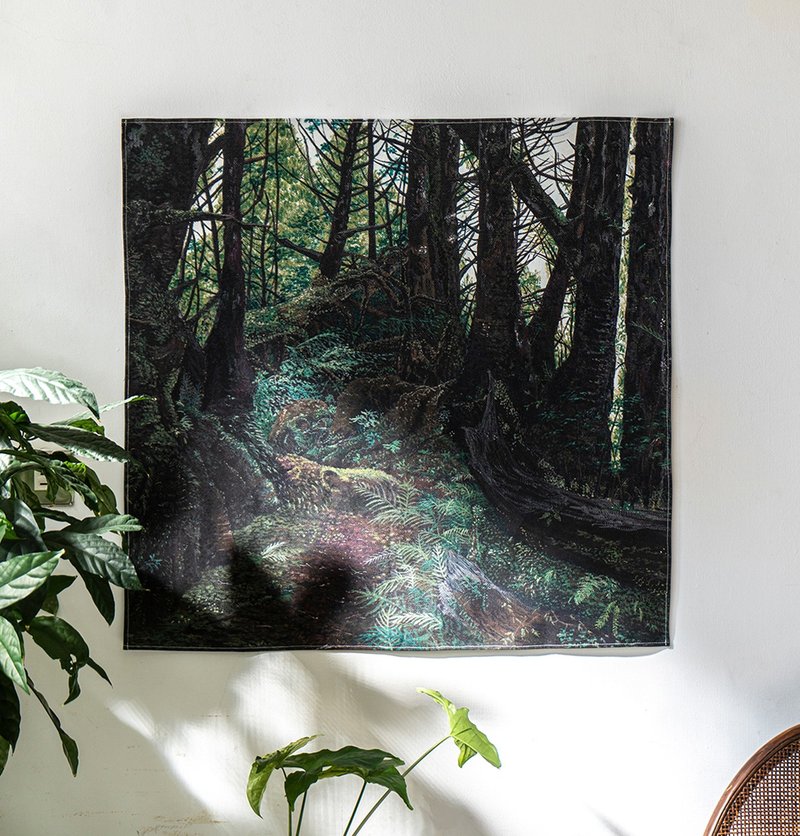 Taiwan Mountain Hanging Cloth - Silent Mountain Trail 70 x 68 cm - Posters - Cotton & Hemp Brown