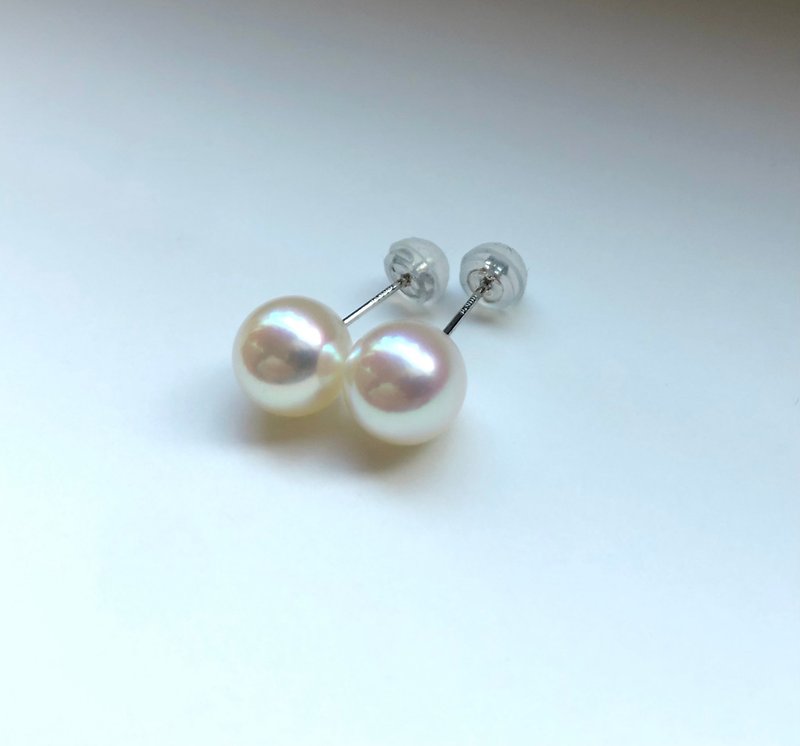 High quality Akoya pearl earring np sea pearl - ต่างหู - ไข่มุก ขาว