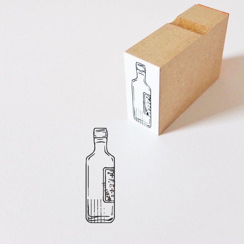 Rubber stamp antique bottle - ตราปั๊ม/สแตมป์/หมึก - วัสดุอื่นๆ สีนำ้ตาล