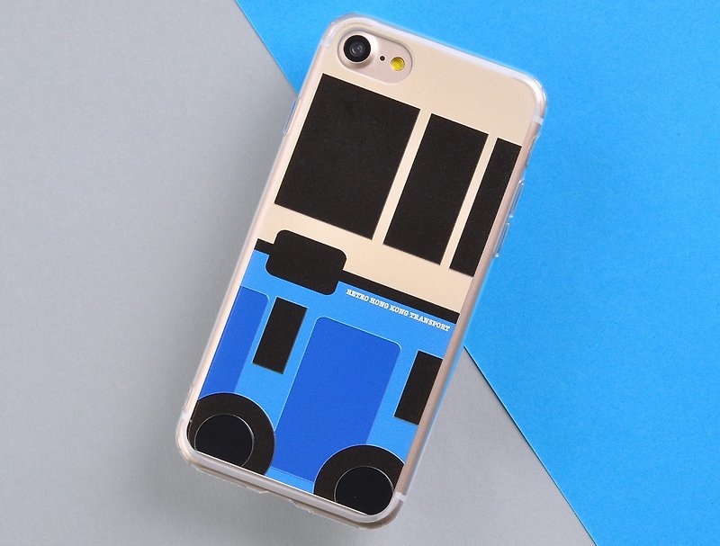 Hong Kong Retro Transports iPhone X, 8/8 Plus, 7/ 7 Plus Phone Case - China Bus - Phone Cases - Plastic Blue