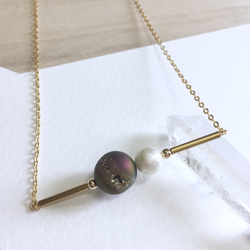 My little Planet  Plated purple Agate Necklace - Chokers - Gemstone Purple