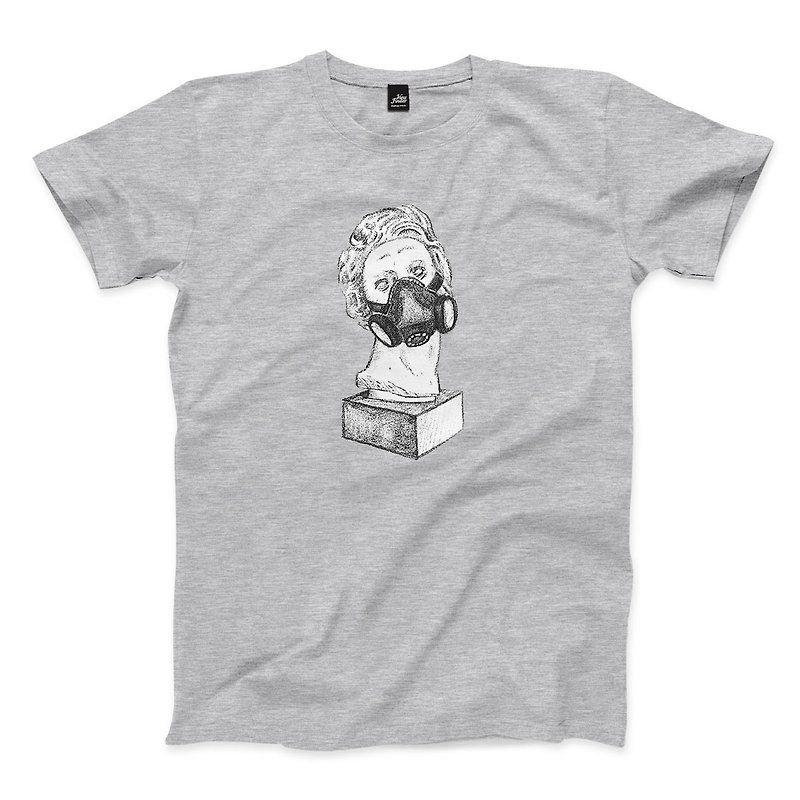 Future Statue - dark gray Linen- neutral T-shirt - เสื้อยืดผู้ชาย - ผ้าฝ้าย/ผ้าลินิน 