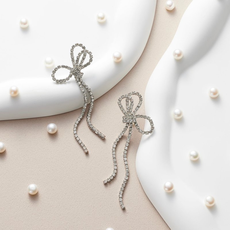 Earrings Emily -LATUA STELLA- - 耳環/耳夾/耳骨夾 - 其他材質 銀色