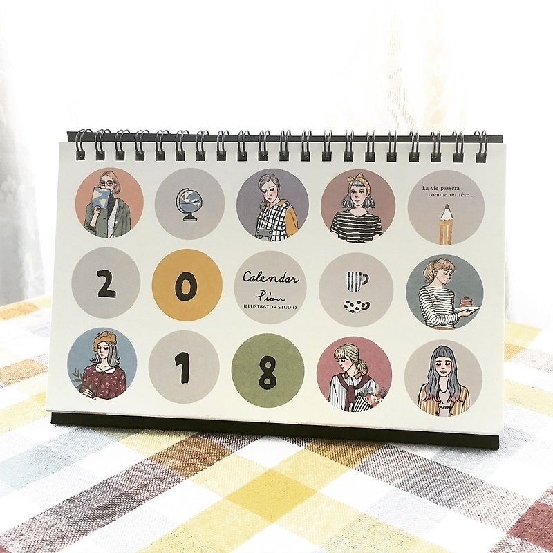 Pion girl / 2018 desk calendar - ปฏิทิน - กระดาษ หลากหลายสี