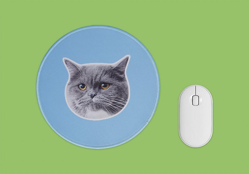 Customized round mouse pad to map custom cat dog pet mouse pad background color can be changed - แผ่นรองเมาส์ - วัสดุอื่นๆ หลากหลายสี