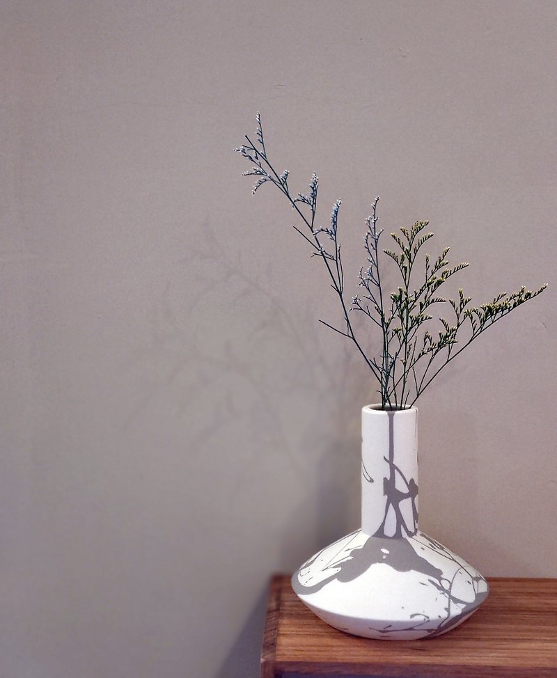 スプラッシュシリーズロングネックフラワー - 花瓶・植木鉢 - 磁器 ブルー