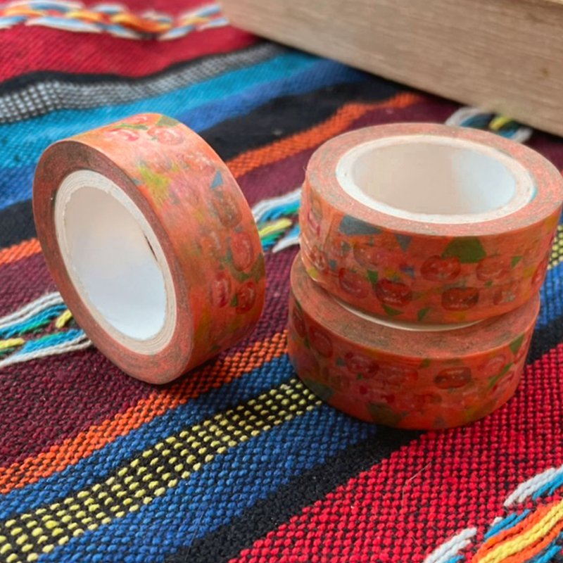 Paper tape - pumpkin paper tape watercolor hand-painted style - Washi Tape - Paper 