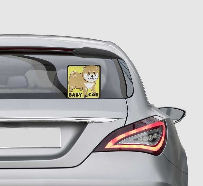 小飯糰  柴犬 Baby In Car 3M原廠 610 Seires 汽車反光貼 - 貼紙 - 塑膠 