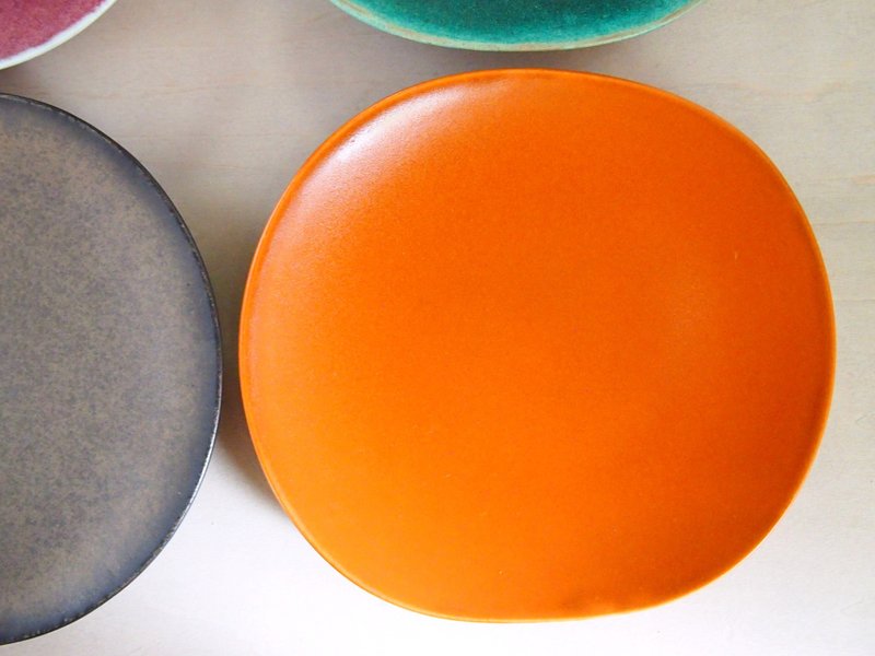 colors plate15 / orange - 碟子/醬料碟/醬油碟 - 陶 橘色