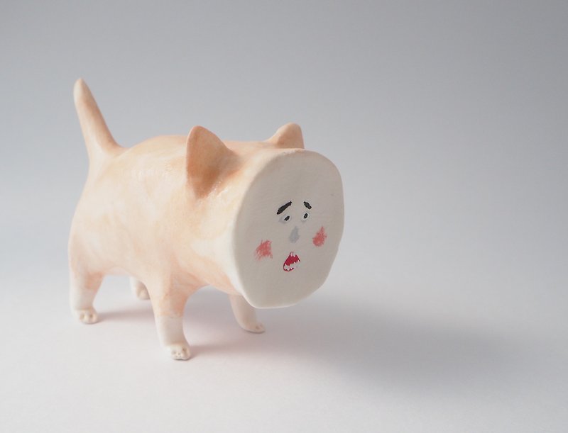 FLAT CAT  (Baby face) - Stuffed Dolls & Figurines - Clay 