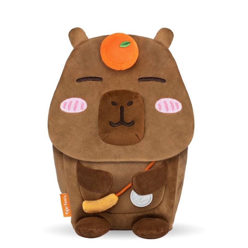 動動好朋友 幼兒後背包-豚豚君 水豚 可張手抱抱 透氣背墊 - 後背包/背包/書包 - 聚酯纖維 咖啡色