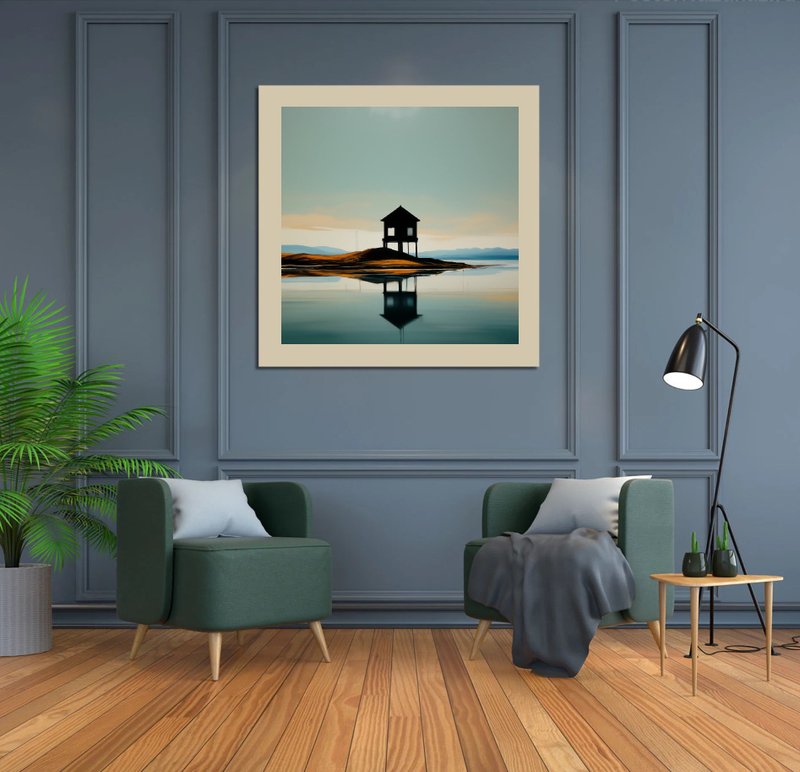 Minimalism Landscape art Original painting indoor hanging painting Landscape Art - Posters - Cotton & Hemp Multicolor