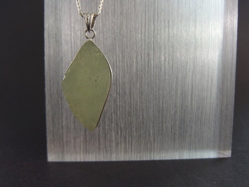 Natural Green Chalcedony Sterling Silver Pendant Chrysoprase Silver Pendant - Necklaces - Gemstone Green