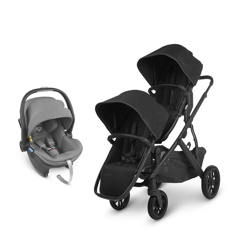 台灣宅配【UPPAbaby】【雙寶推車提籃】VISTA V2黑色+黑灰提籃*1 - 嬰兒車/嬰兒推車 - 其他材質 黑色