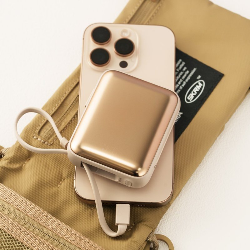 10000mAh Bubble Gum 迷你雙充頭便攜行動電源-奶茶金色 - 行動電源/充電線 - 其他材質 金色