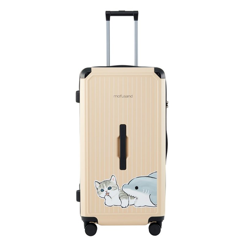 [Mofusand Cat Fusandi] 20-inch zipper suitcase fat suitcase boarding case-Mofusand Milk Tea - Luggage & Luggage Covers - Plastic Khaki