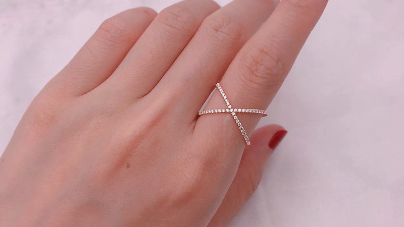 X series design diamond ring - แหวนทั่วไป - เครื่องประดับ สีเงิน