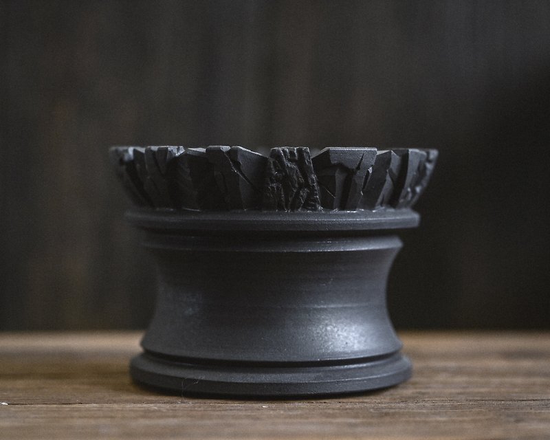 植木鉢 塊根植物 龍舌蘭 Pots Caudex 層岩聖杯 - 植物/盆栽/盆景 - 陶 黑色