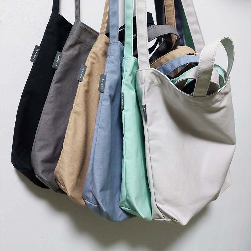 【雙享優惠】中性大容量帆布包/莫蘭迪色-六色任選兩色 - 側背包/斜孭袋 - 棉．麻 