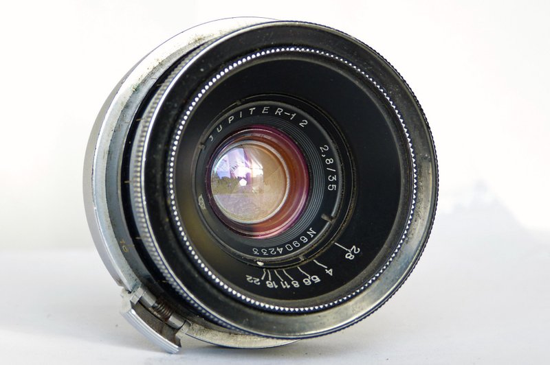 Jupiter-12 2.8/35 black USSR lens rangefinder Kiev LZOS Contax RF mount - 相機/拍立得/底片相機 - 其他材質 黑色