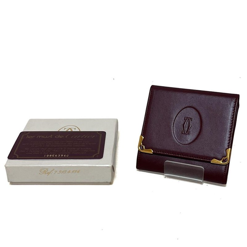 本物 Cartier カルティエ コインケース 小銭入れ 財布 マストライン レザー ボルドー 中古 - 錢包/皮夾/長短夾 - 真皮 