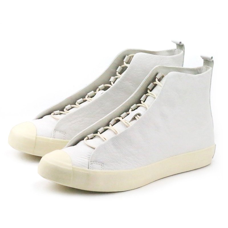 Leather Sneaker TEXTURE M1164 White - Men's Casual Shoes - Genuine Leather White