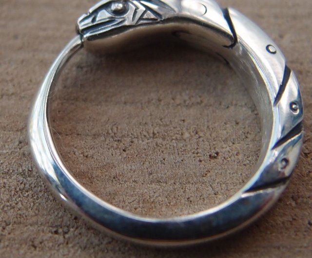 Ouroboros snake sterling silver Septum ring 14mm Jormungandr